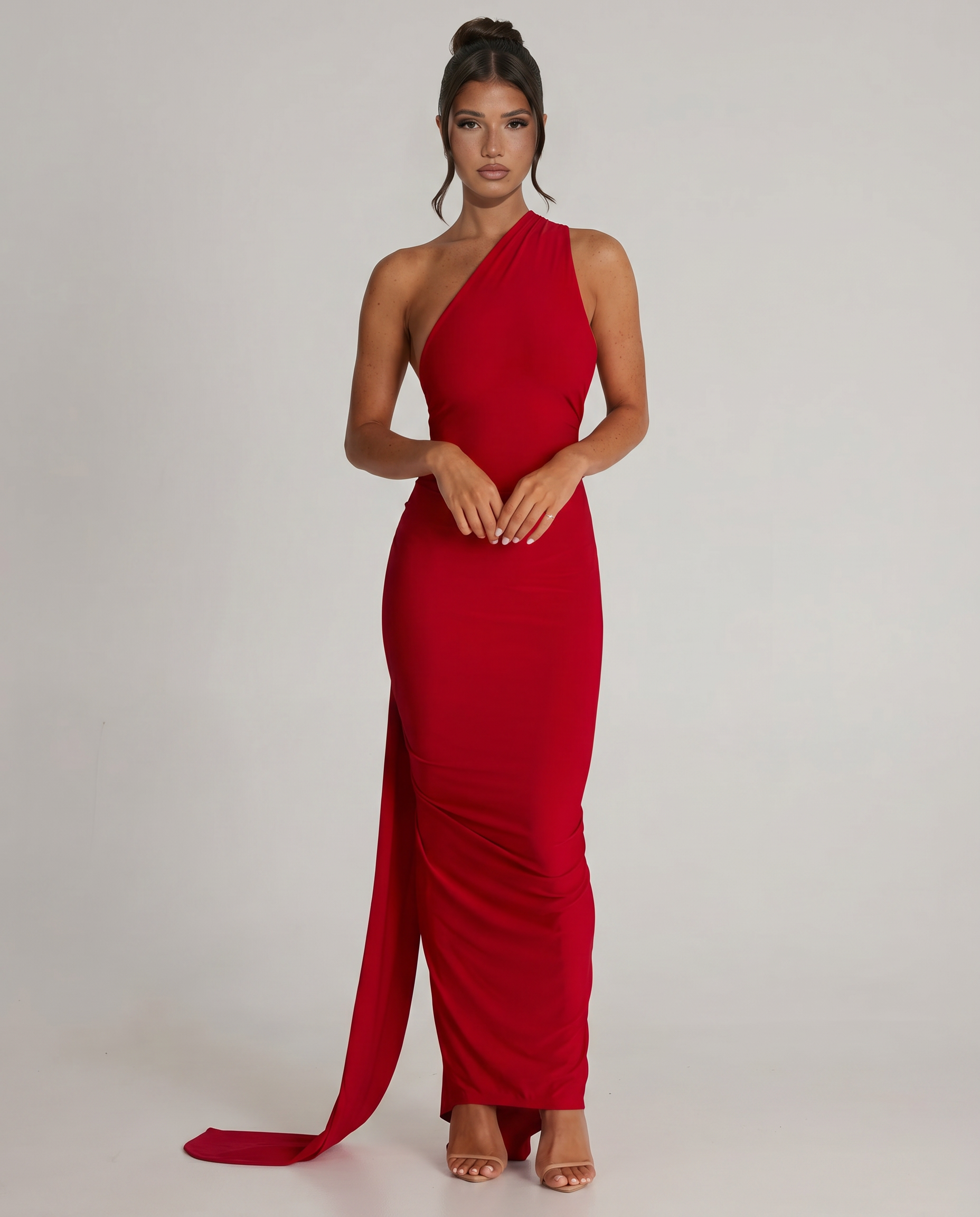 Damen Maxikleid Trägerkleid Rückenfrei Satinoptik