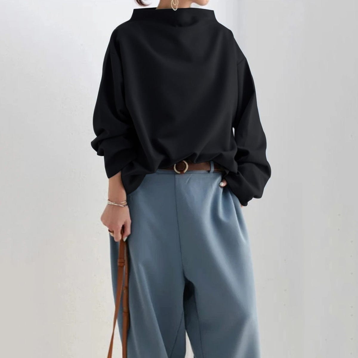 Damen High-Neck Top mit Relaxed Fit