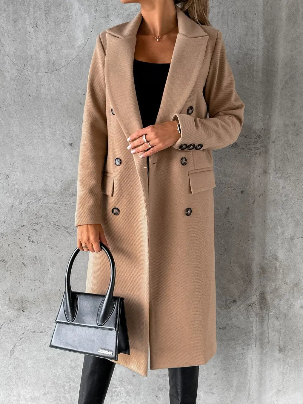 Damen langer Mantel mit tailliertem Schnitt