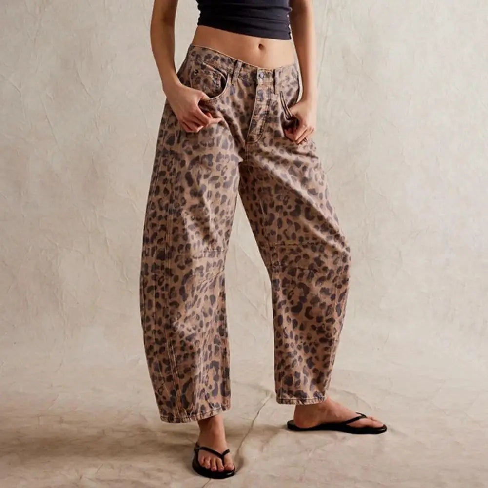 Damen Barrel-Leg-Jeans mit weitem Bein
