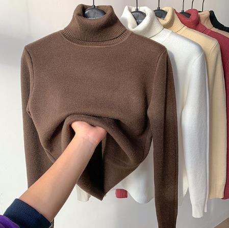 Damen figurbetonter Pullover mit Stehkragen