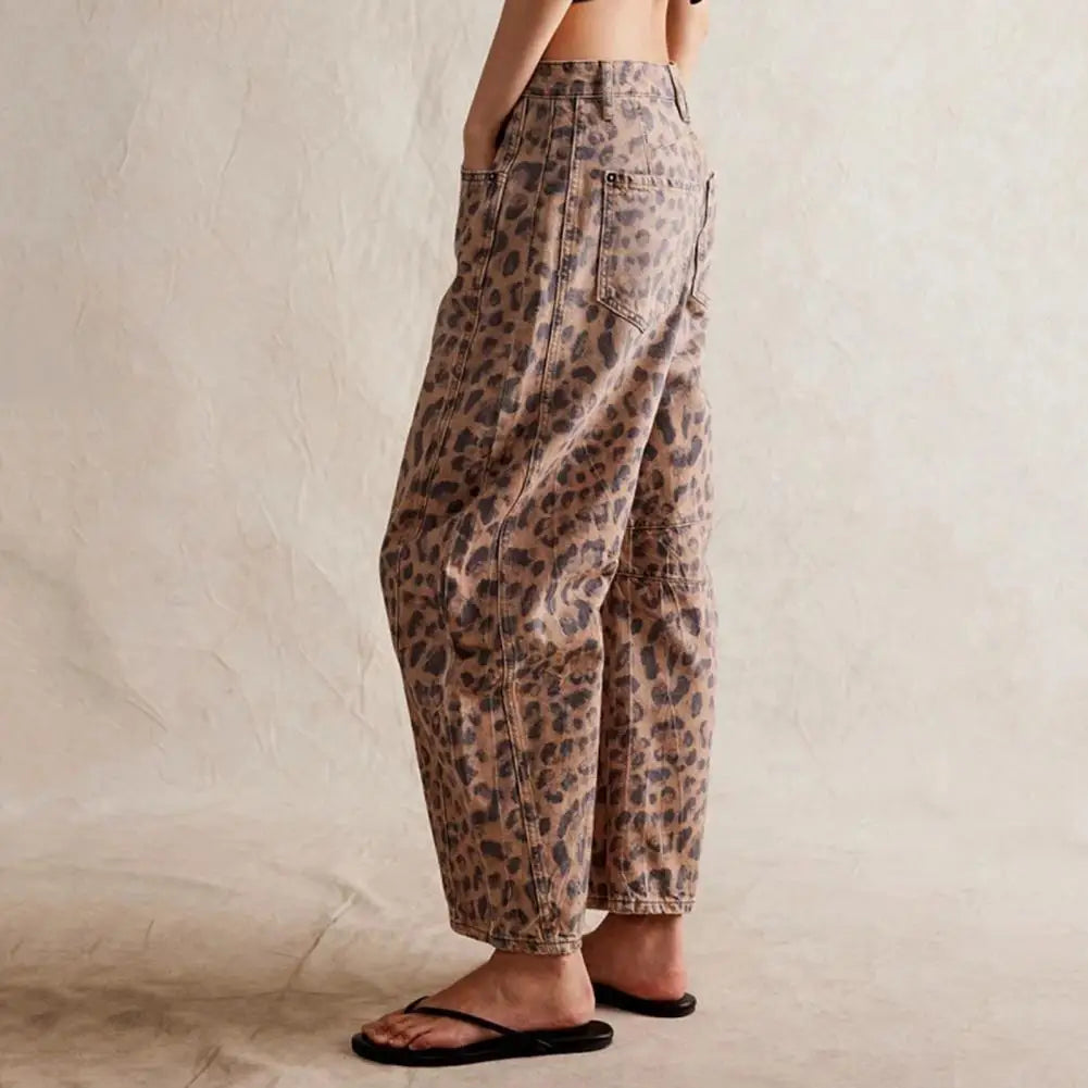 Damen Barrel-Leg-Jeans mit weitem Bein