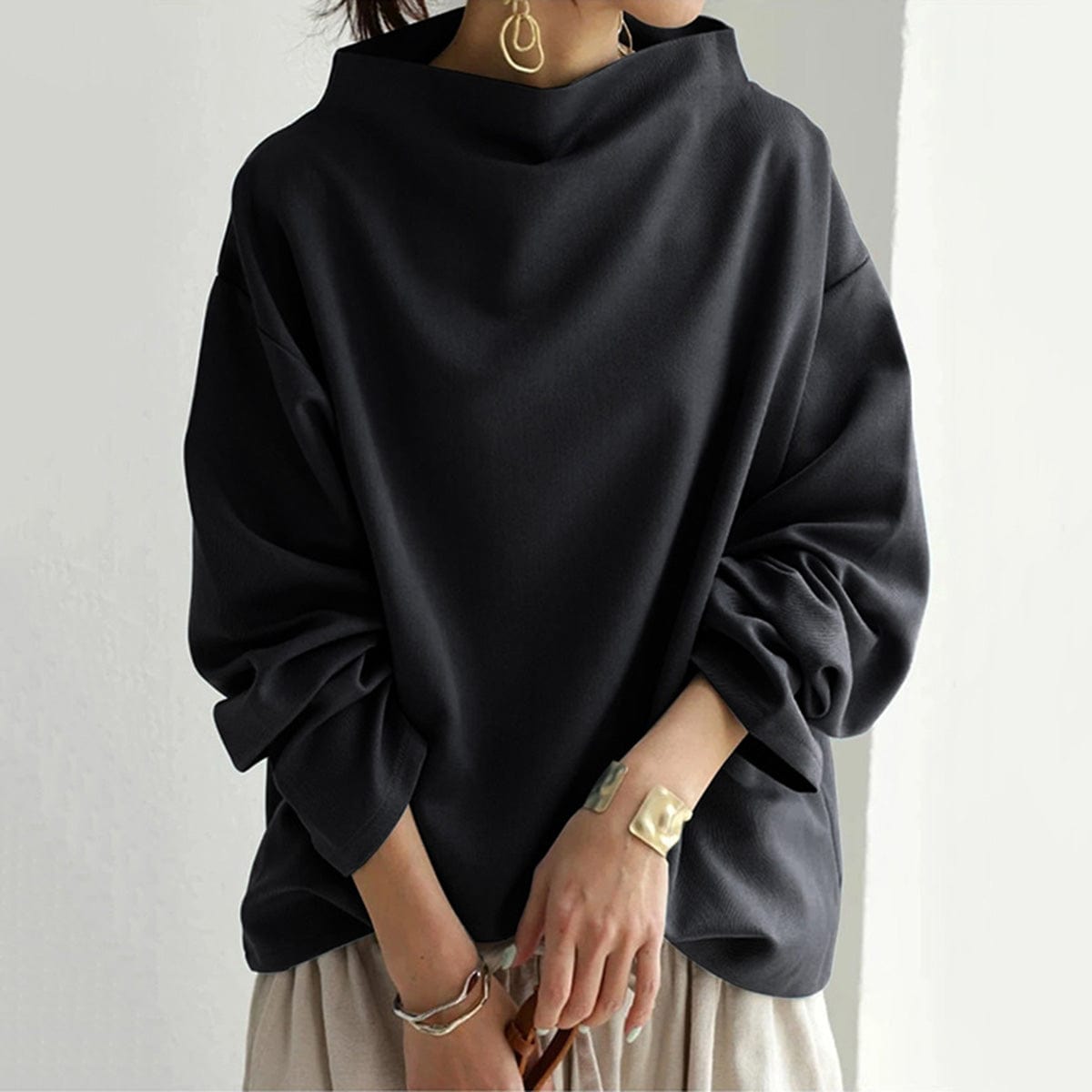 Damen High-Neck Top mit Relaxed Fit