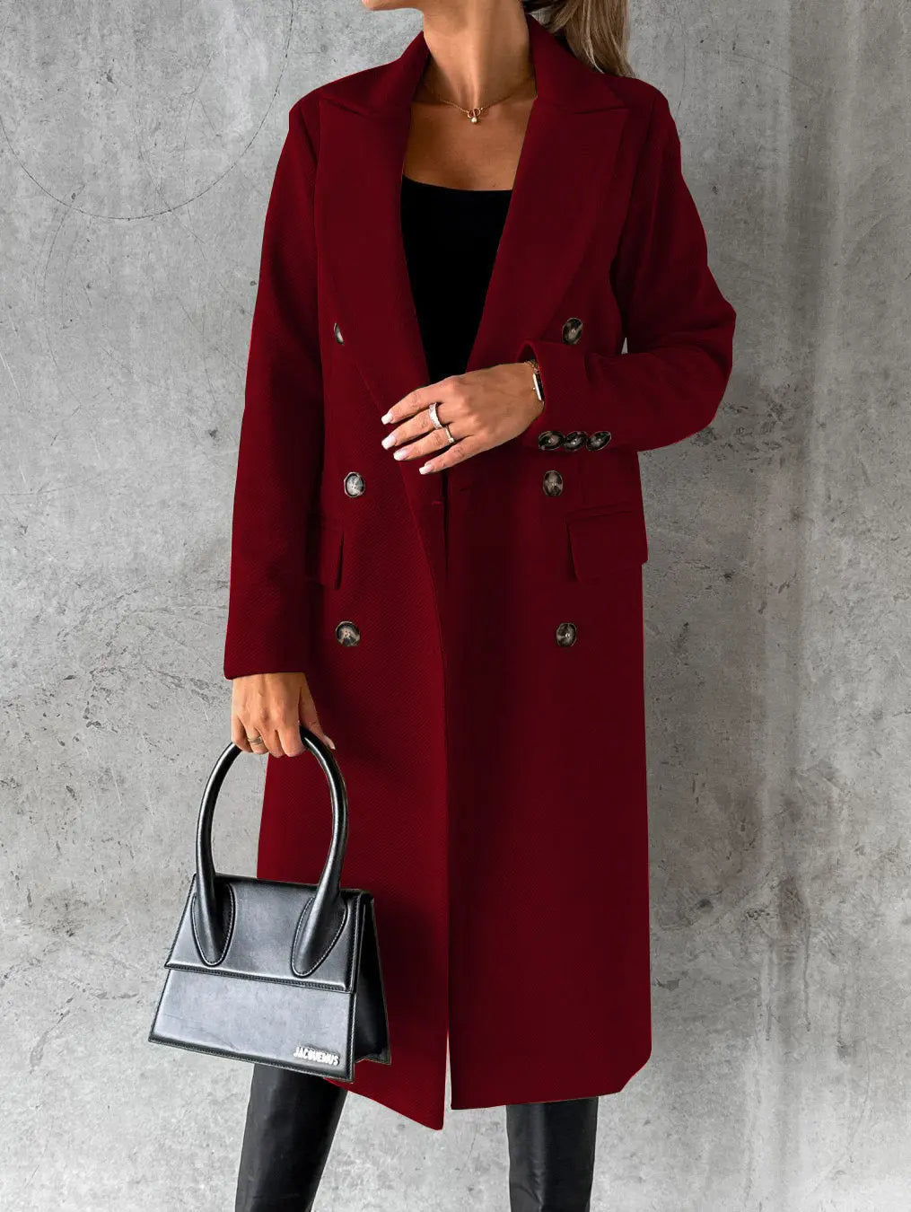 Damen langer Mantel mit tailliertem Schnitt