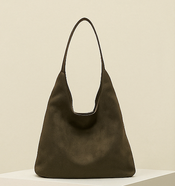 Damen Tote Bag im Wildleder-Look mit Magnetverschluss
