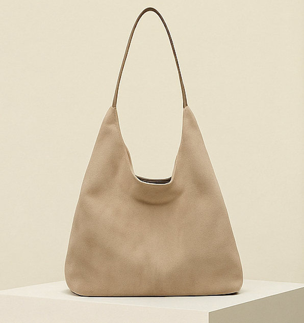 Damen Tote Bag im Wildleder-Look mit Magnetverschluss