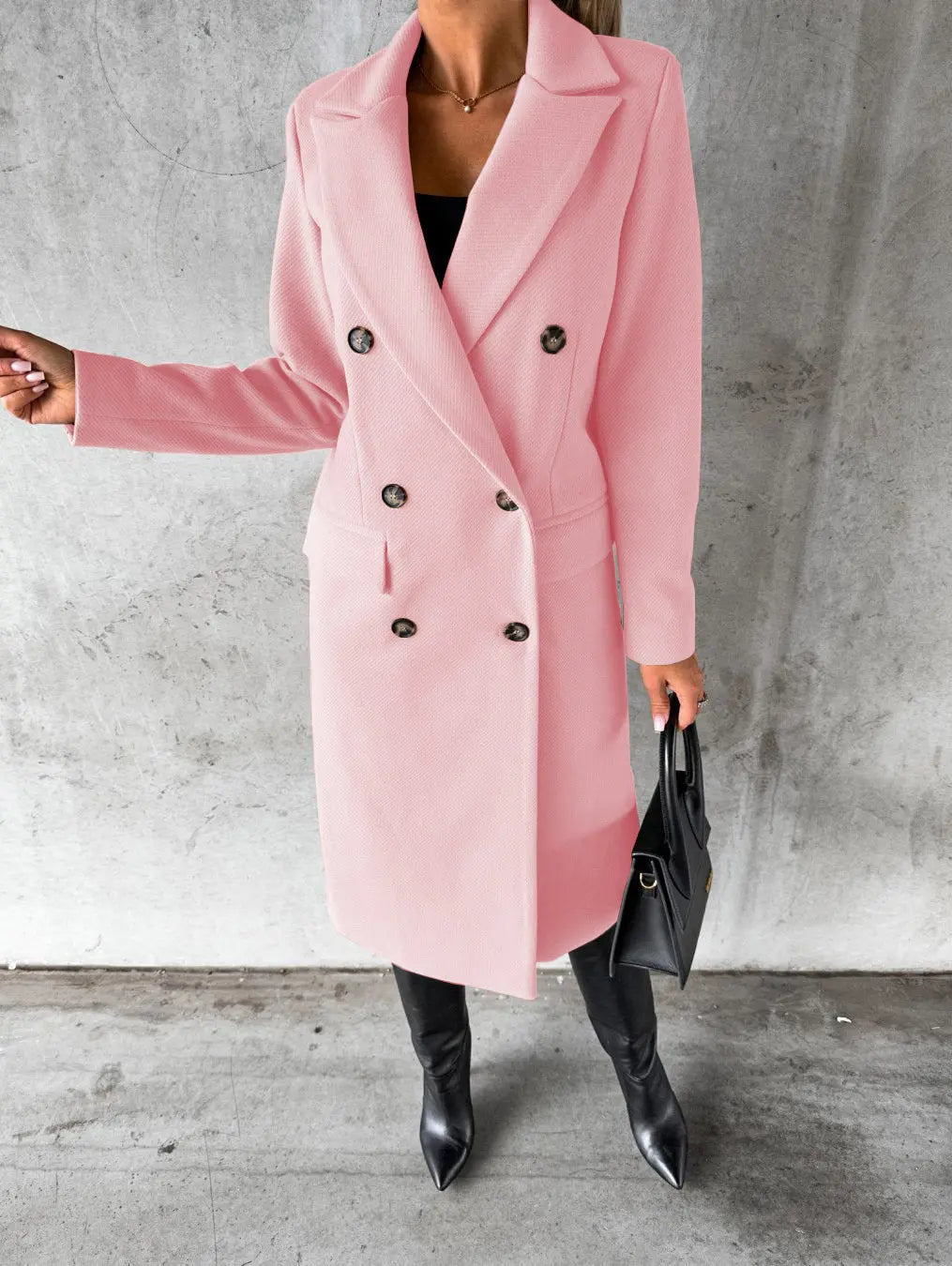 Damen langer Mantel mit tailliertem Schnitt