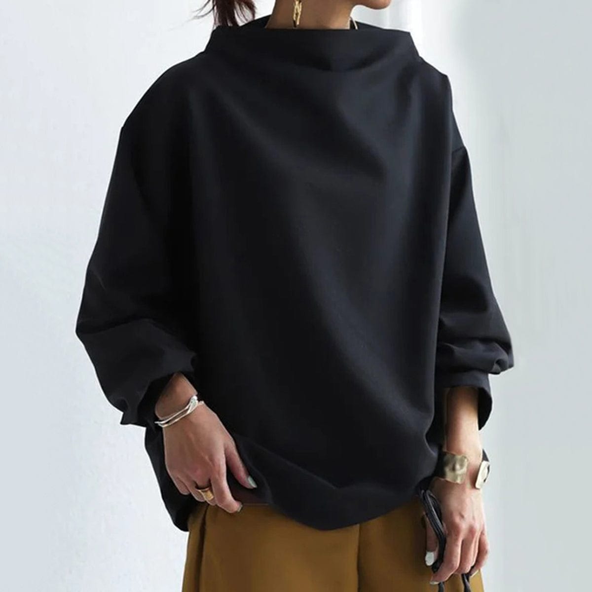 Damen High-Neck Top mit Relaxed Fit