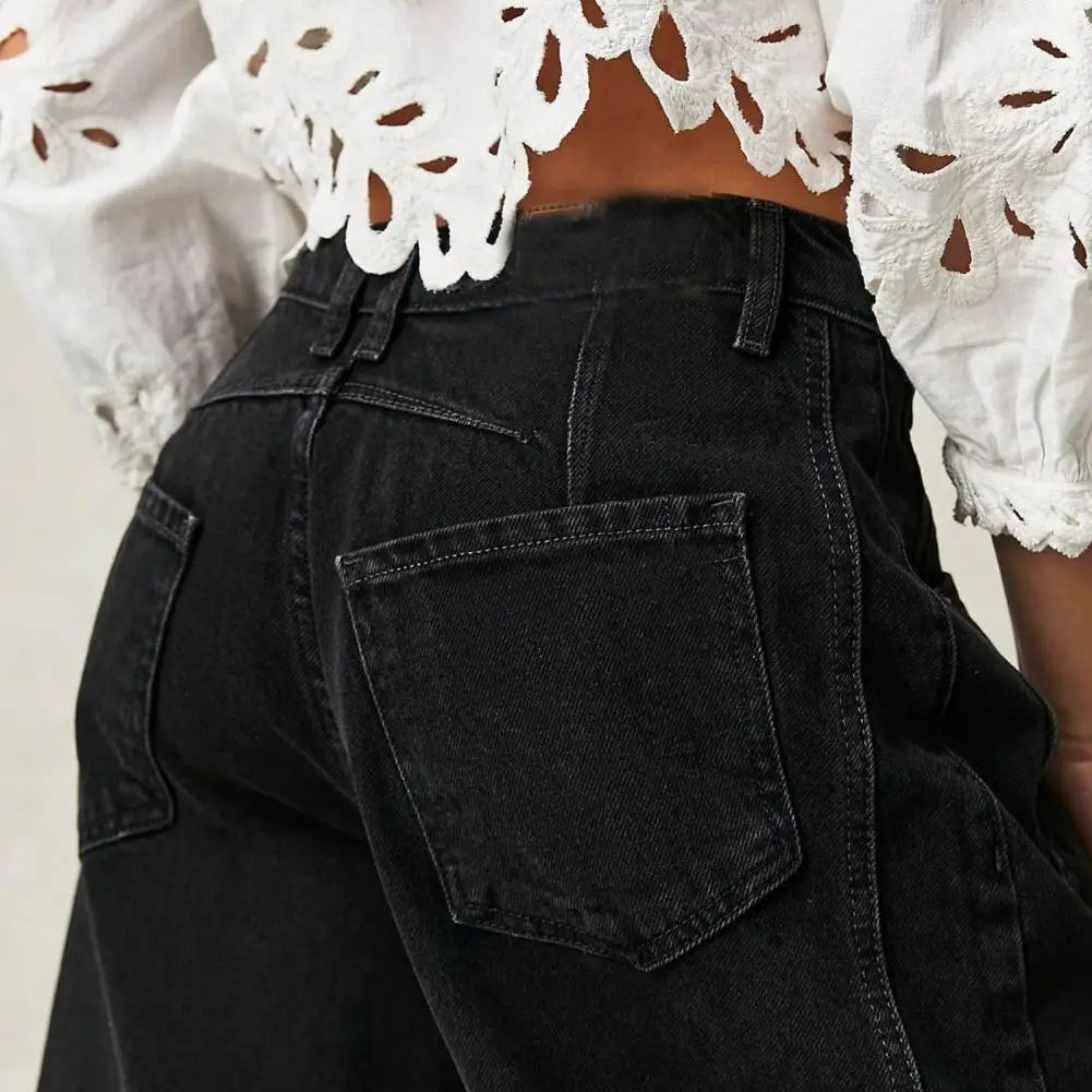 Damen Barrel-Leg-Jeans mit weitem Bein