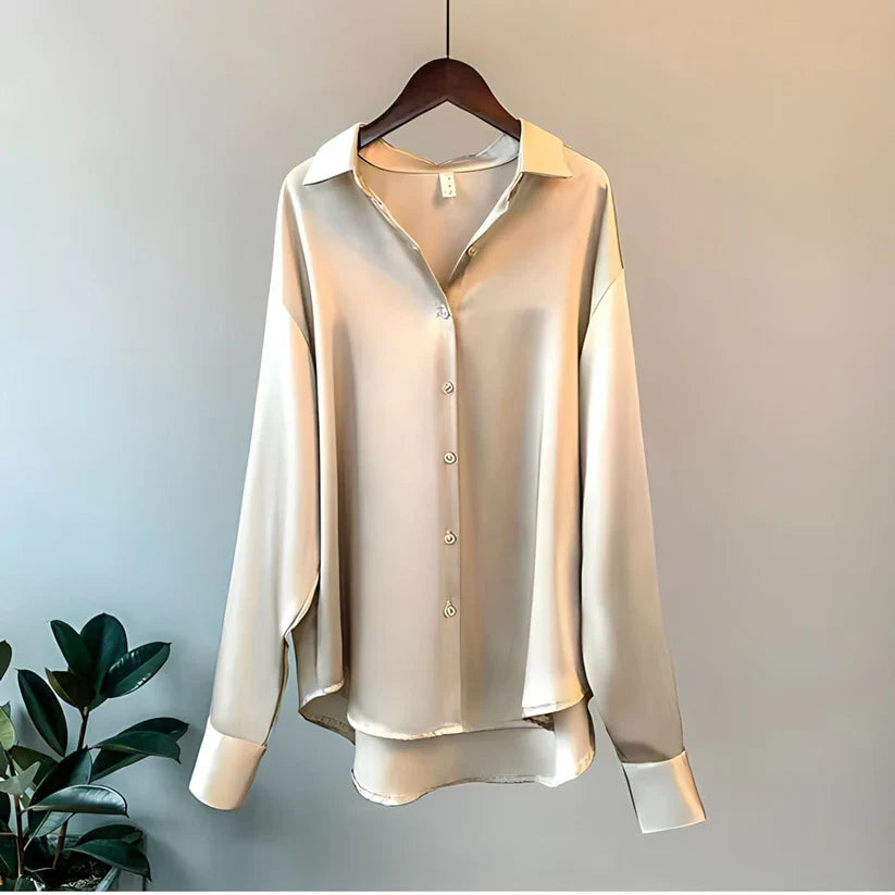 Damen Bluse mit Kragen und langen Ärmeln