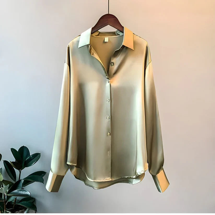 Damen Bluse mit Kragen und langen Ärmeln