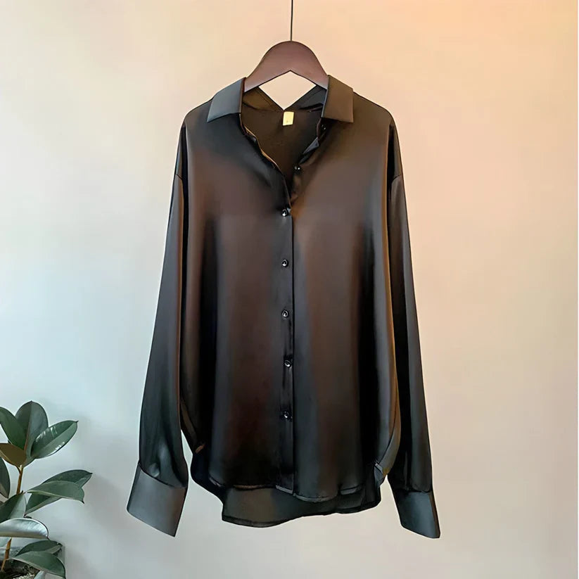 Damen Bluse mit Kragen und langen Ärmeln