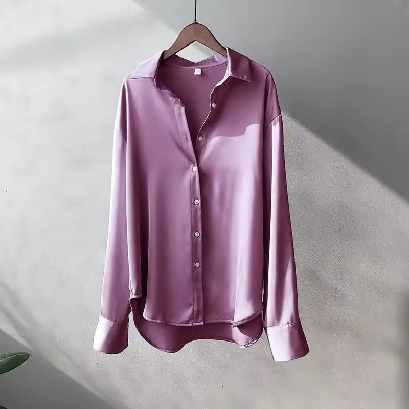 Damen Bluse mit Kragen und langen Ärmeln