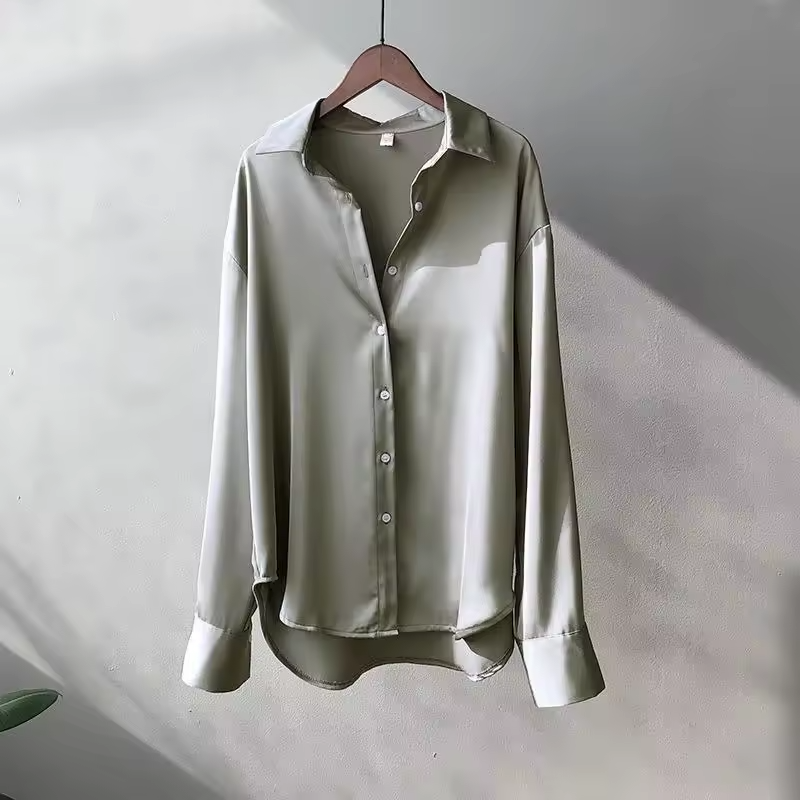 Damen Bluse mit Kragen und langen Ärmeln