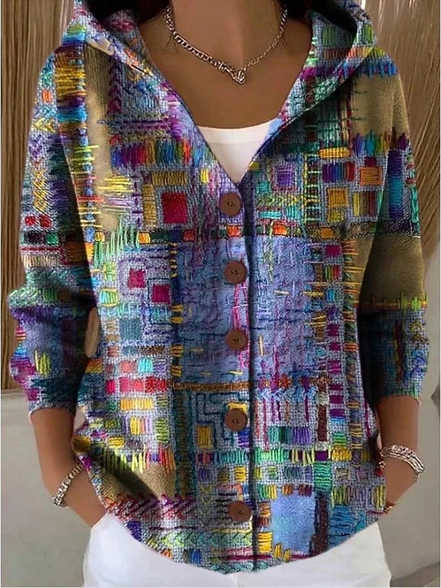 Damen warme lange Strickjacke