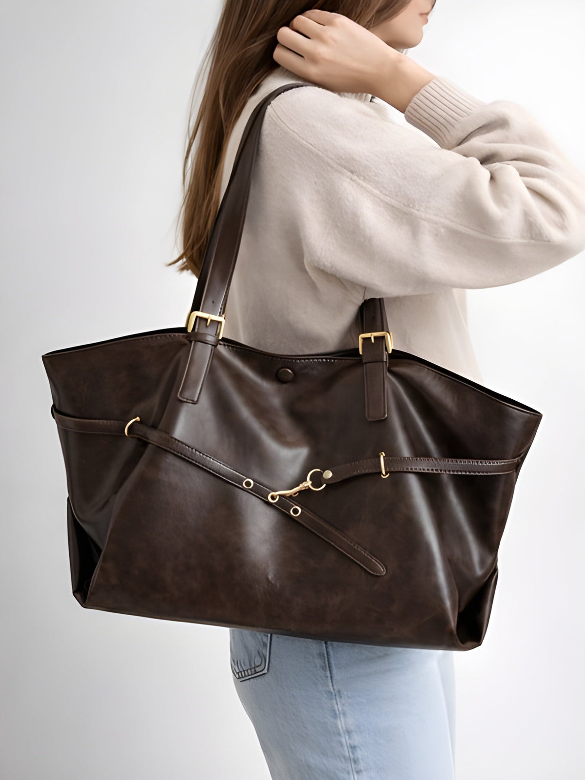 Damen große Tote Bag mit zwei Schulterhenkeln