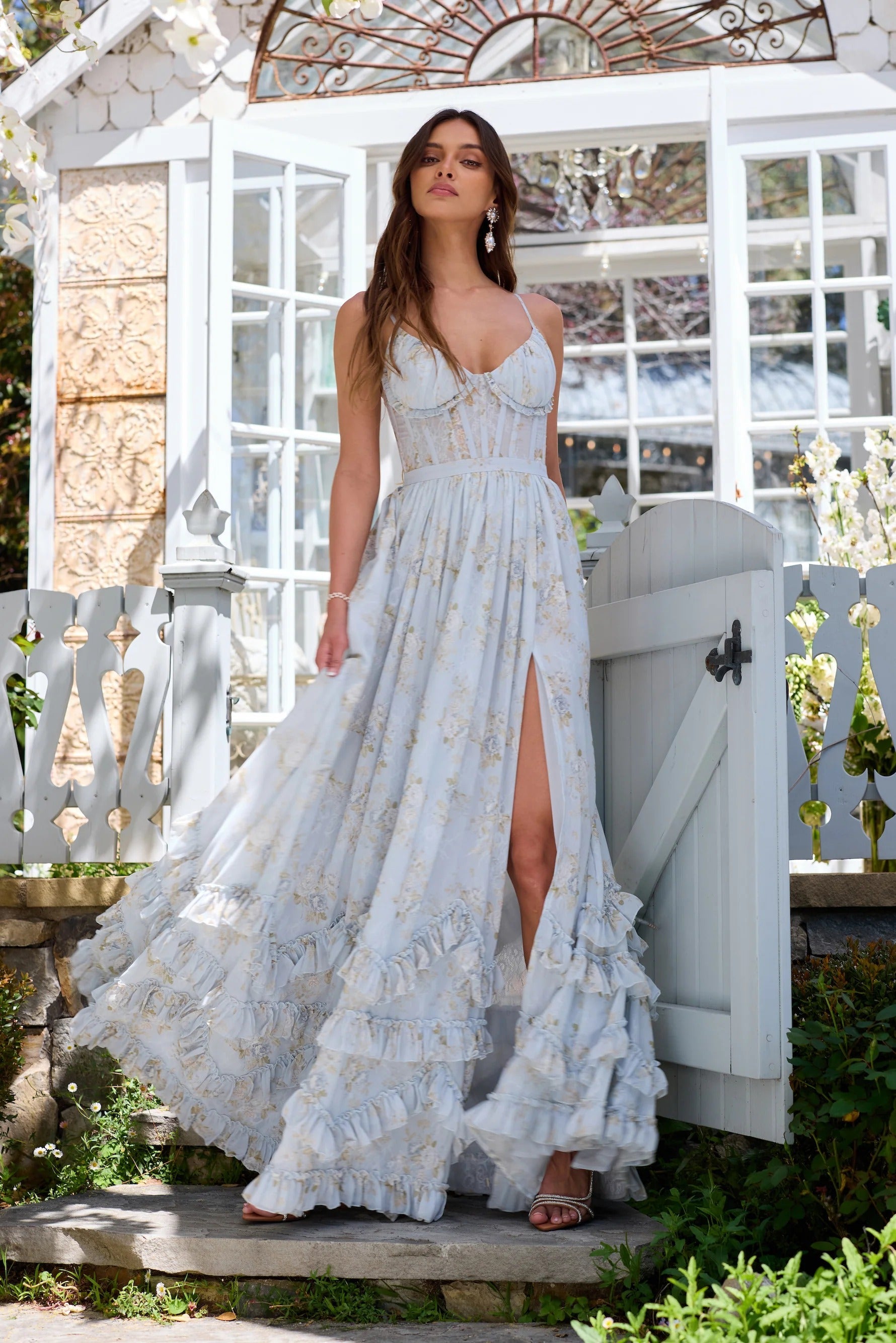 Romantisches Boho Maxikleid mit Fließender