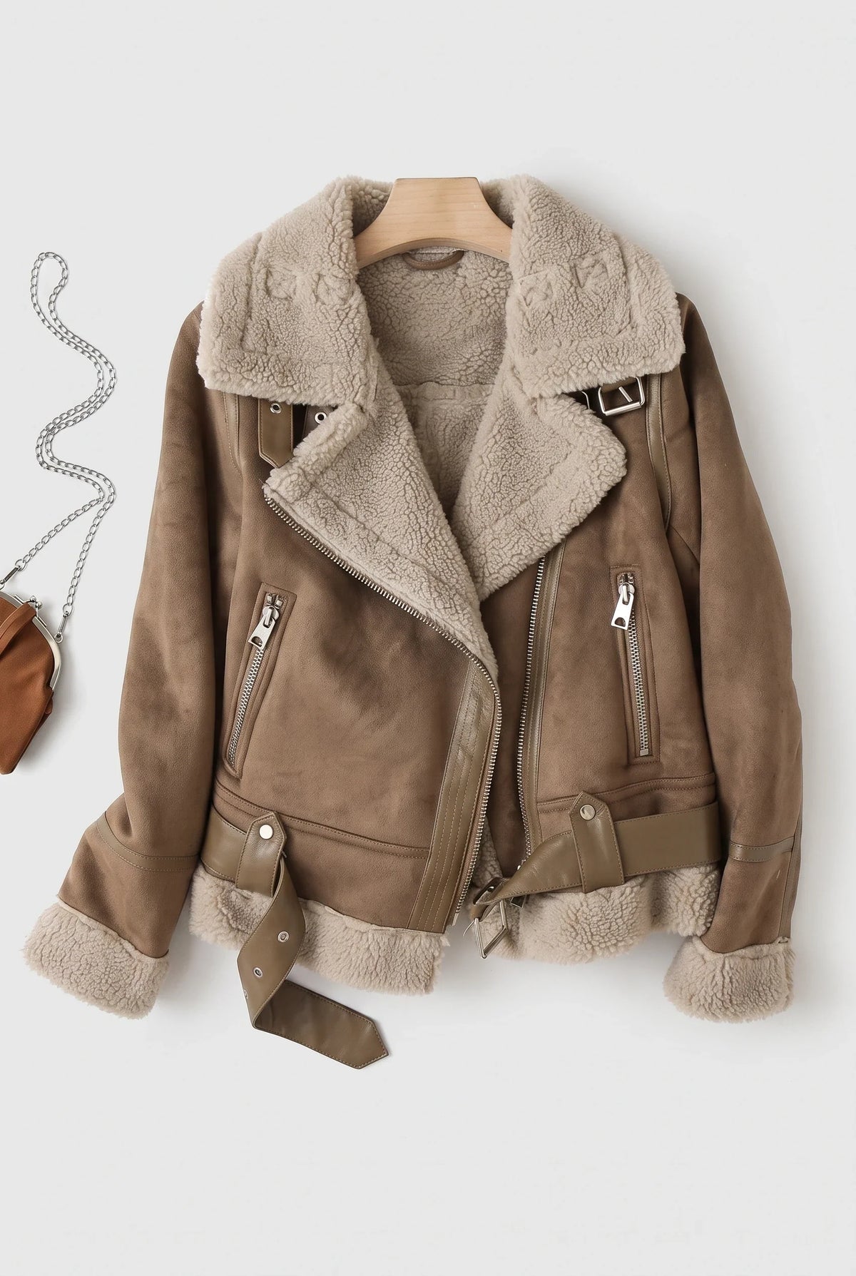 Damen Kurzjacke mit Reißverschluss und warmem Innenfutter