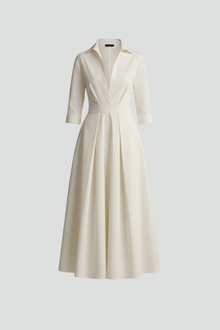 Damen Maxikleid mit Knopfleiste und langen Ärmeln