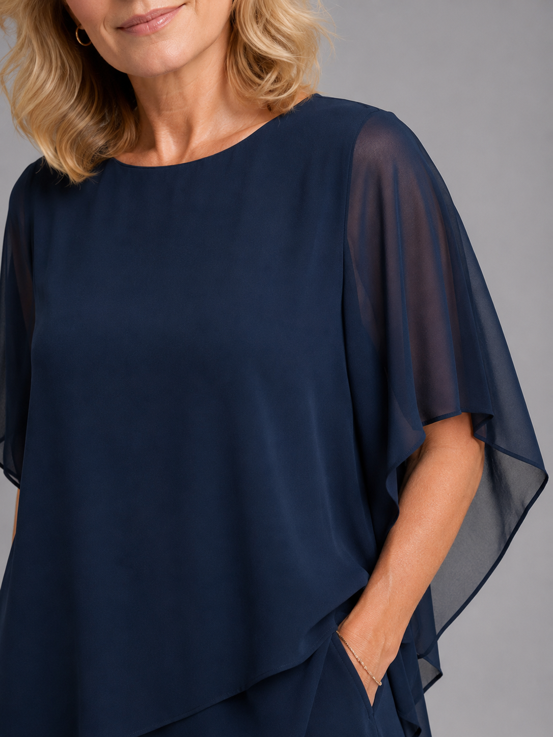 Damen Chiffon-Coord-Set Zweiteiler