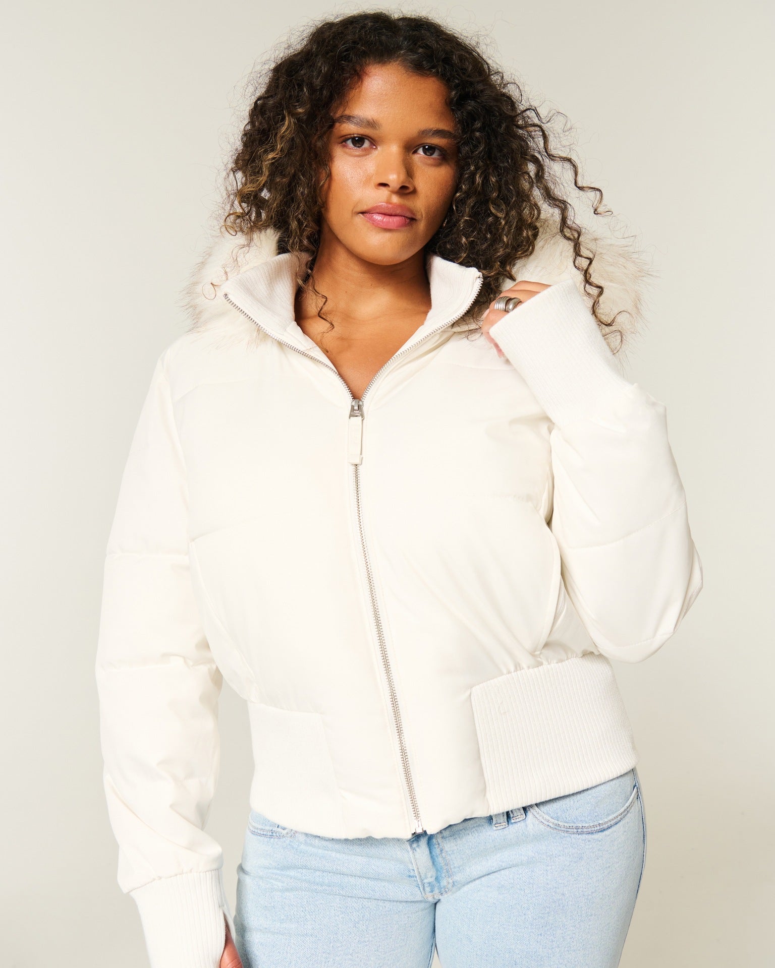 Damen Steppjacke mit abnehmbarer Kapuze