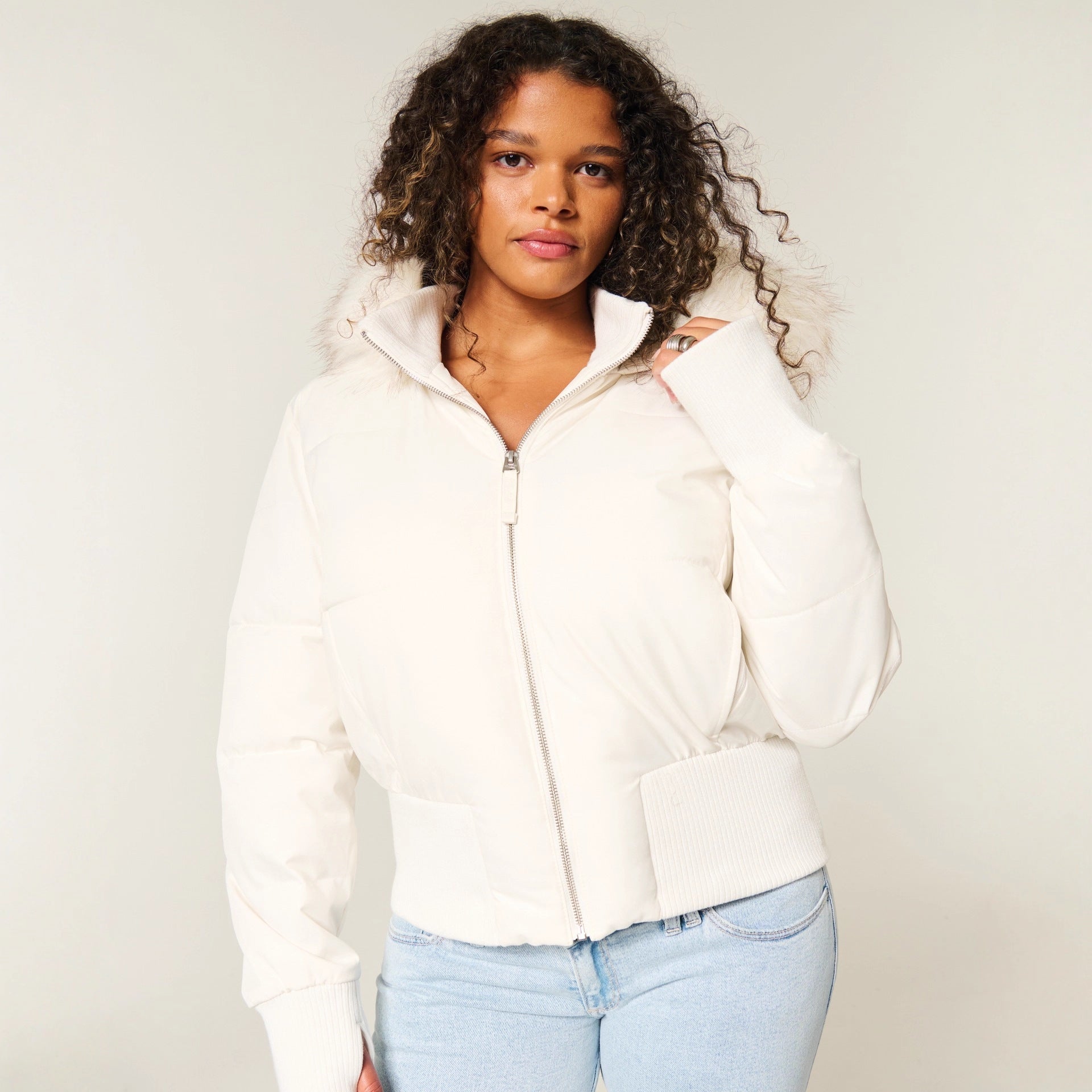 Damen Steppjacke mit abnehmbarer Kapuze