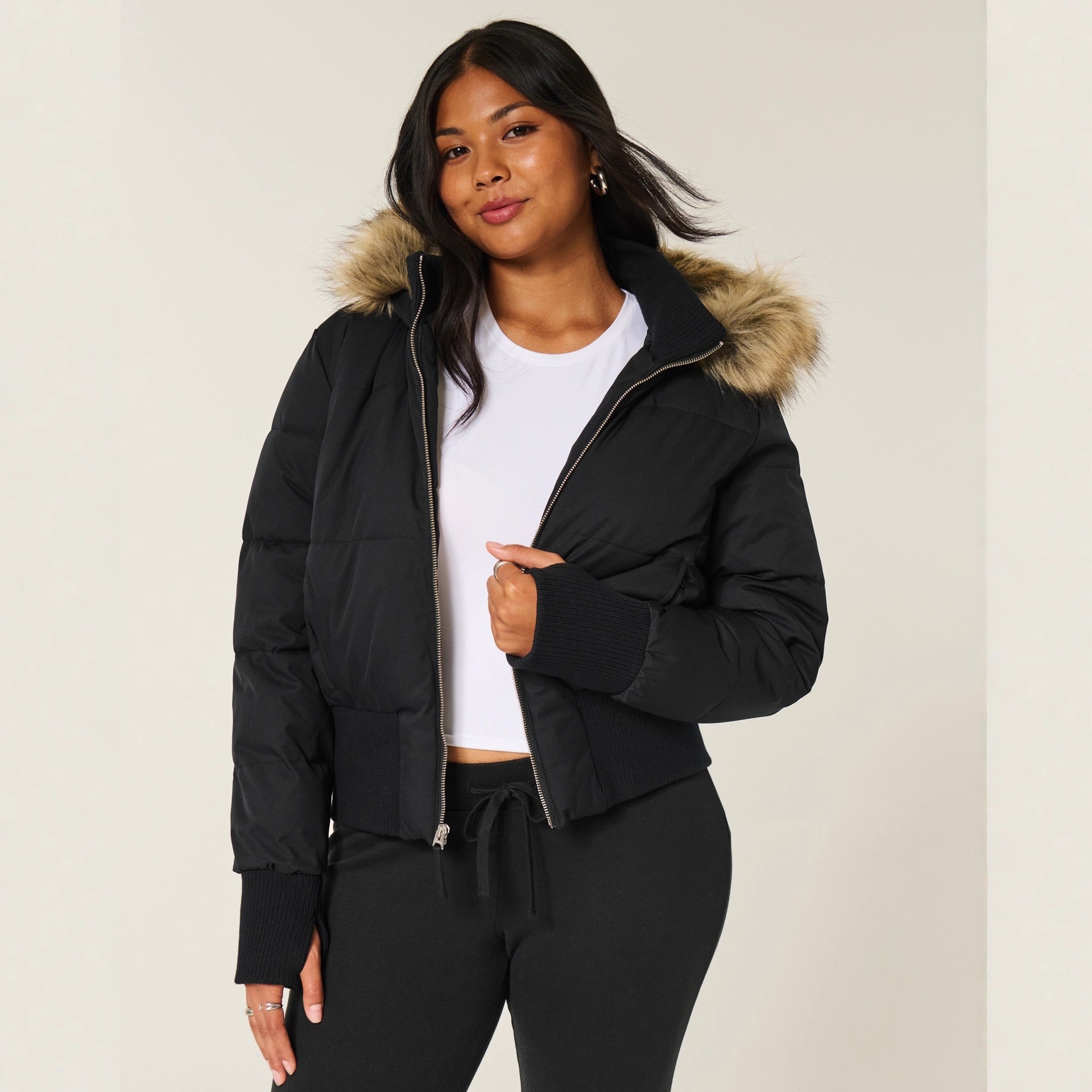 Damen Steppjacke mit abnehmbarer Kapuze