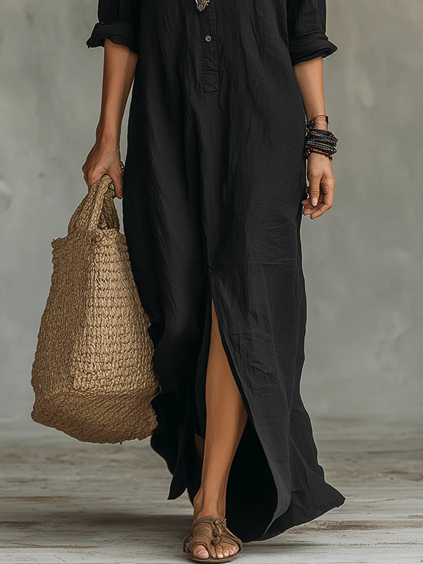 Damen Festliches Langarm Maxikleid