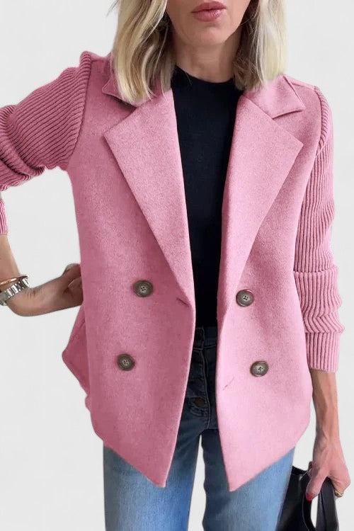 Damen doppelreihiger Blazer mit Reverskragen