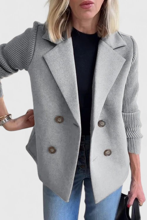 Damen doppelreihiger Blazer mit Reverskragen