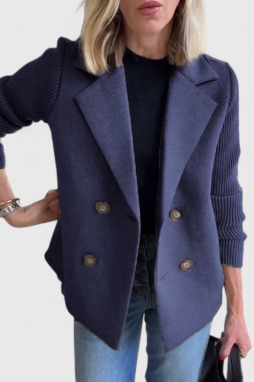 Damen doppelreihiger Blazer mit Reverskragen