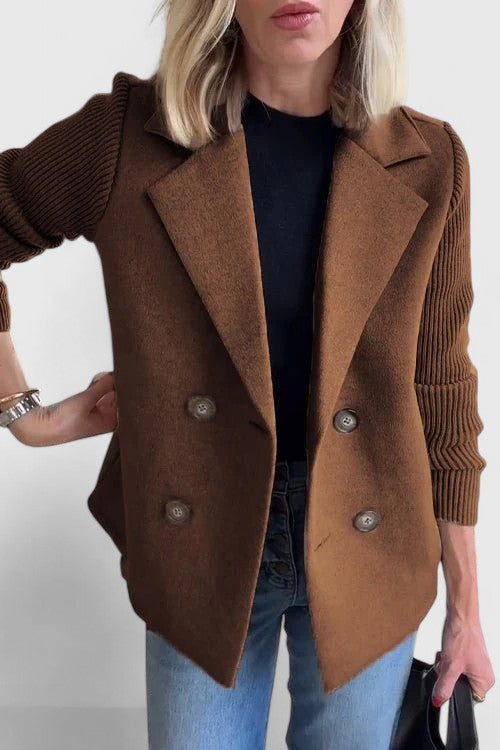 Damen doppelreihiger Blazer mit Reverskragen