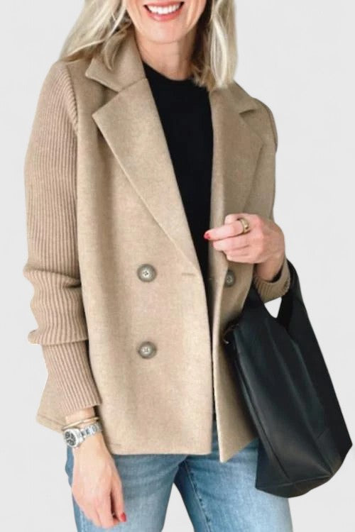 Damen doppelreihiger Blazer mit Reverskragen