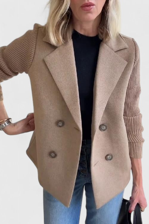 Damen doppelreihiger Blazer mit Reverskragen