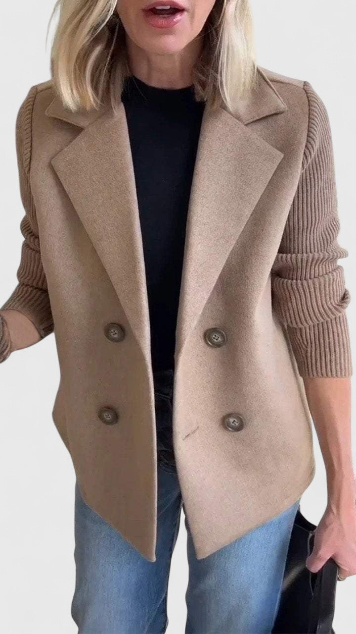 Damen doppelreihiger Blazer mit Reverskragen