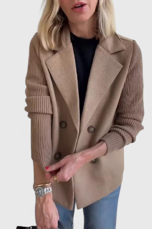 Damen doppelreihiger Blazer mit Reverskragen