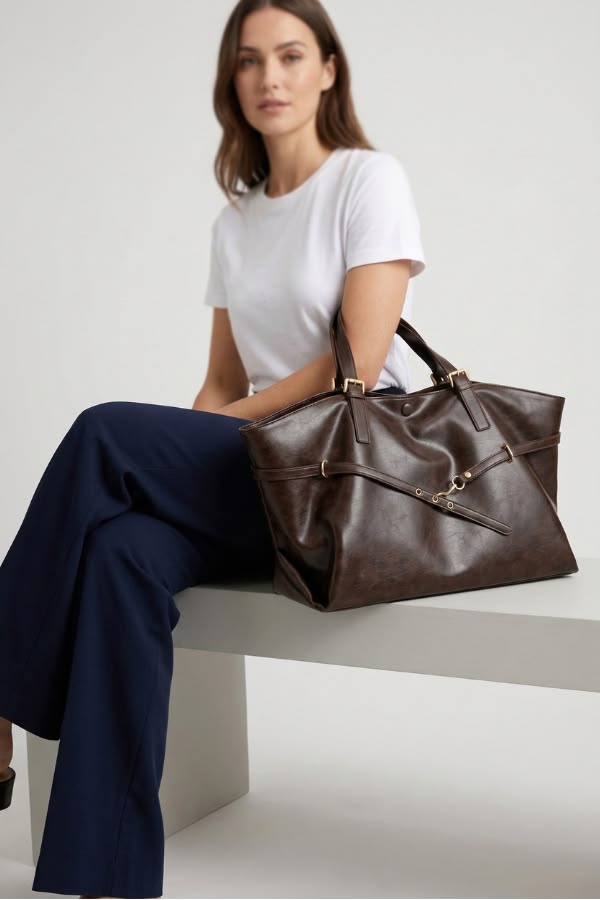 Damen große Tote Bag mit zwei Schulterhenkeln