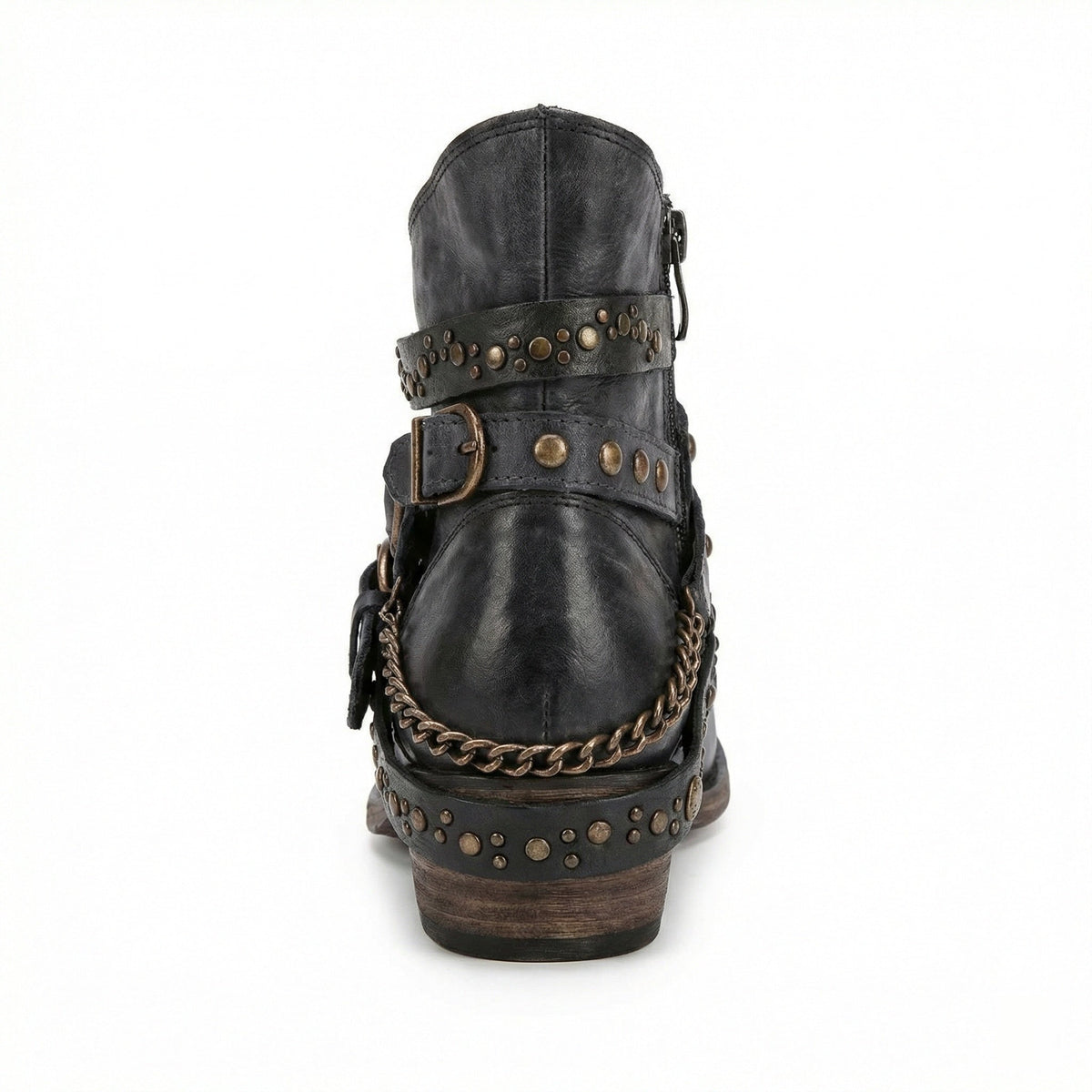 Damen Stiefeletten mit Kettendetail und Nieten