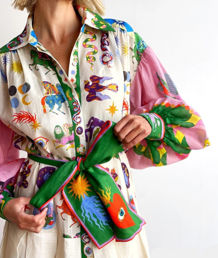 Cersi Maxikleid Wickel Langarm