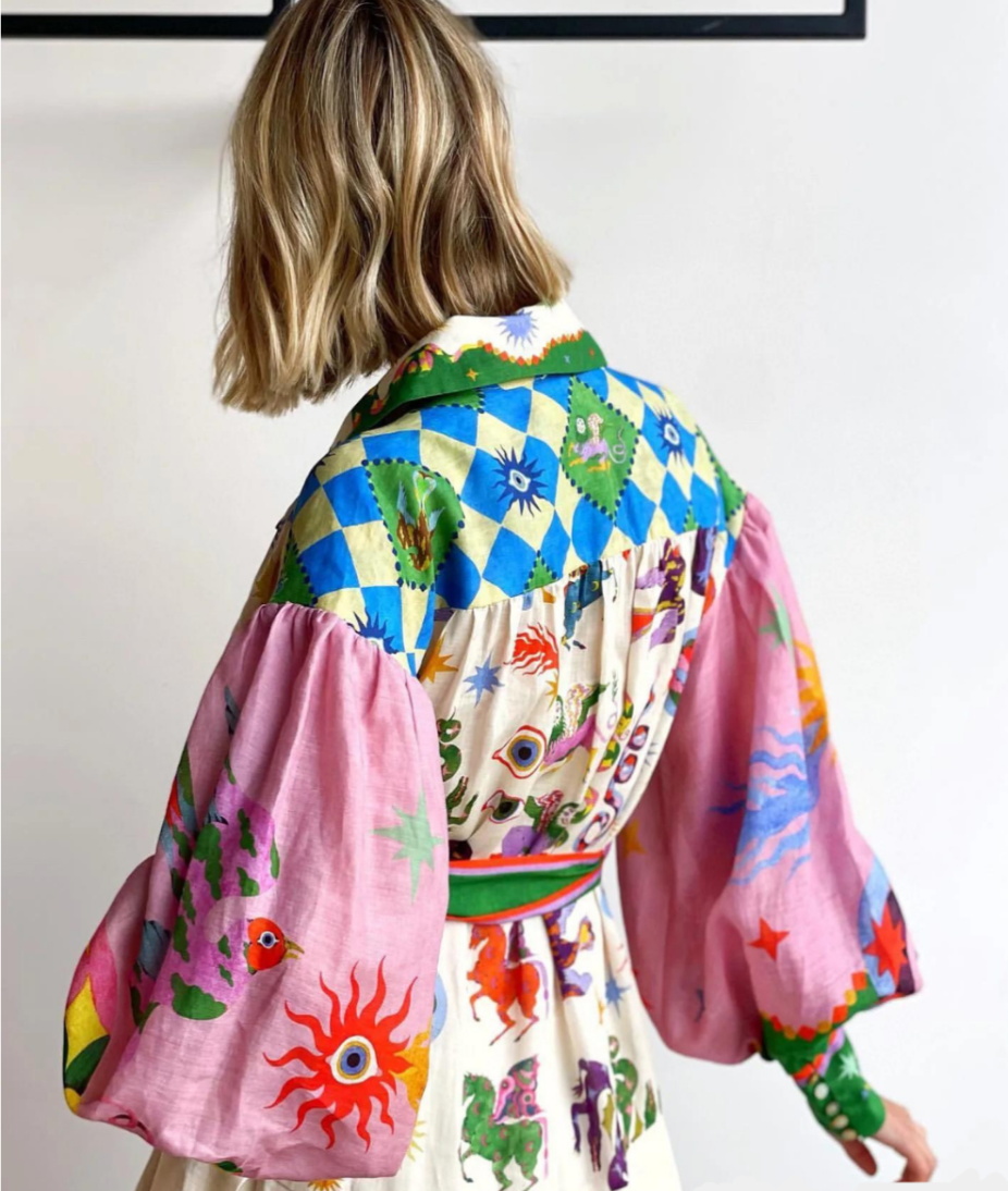 Cersi Maxikleid Wickel Langarm