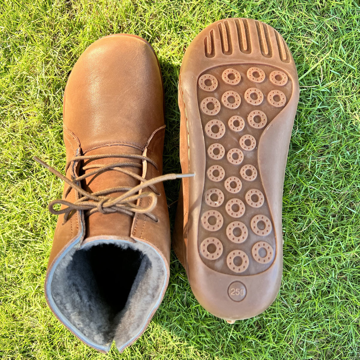Damen Schnürstiefeletten mit Rundkappe im Retro-Stil
