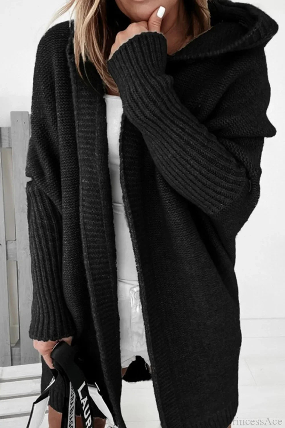 Damen Strickjacke mit Reverskragen und Farbblock-Muster