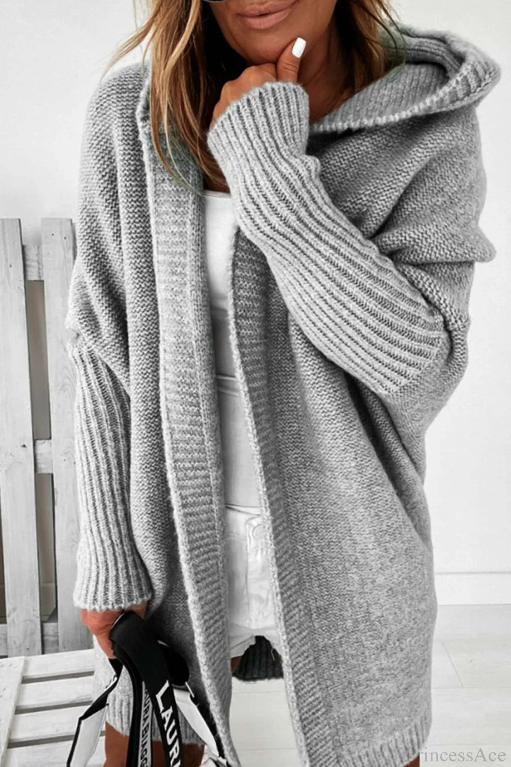 Damen Strickjacke mit Reverskragen und Farbblock-Muster