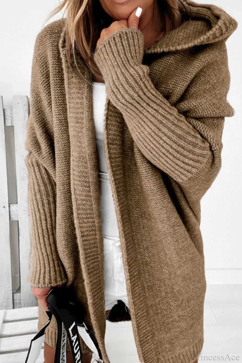 Damen Strickjacke mit Reverskragen und Farbblock-Muster