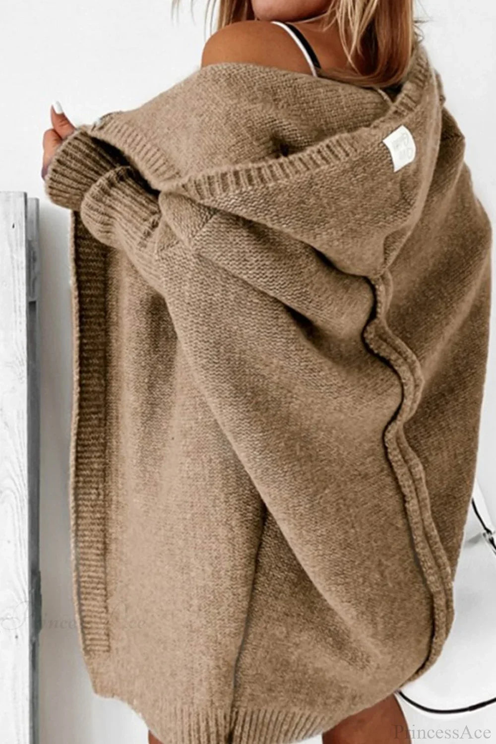 Damen Strickjacke mit Reverskragen und Farbblock-Muster
