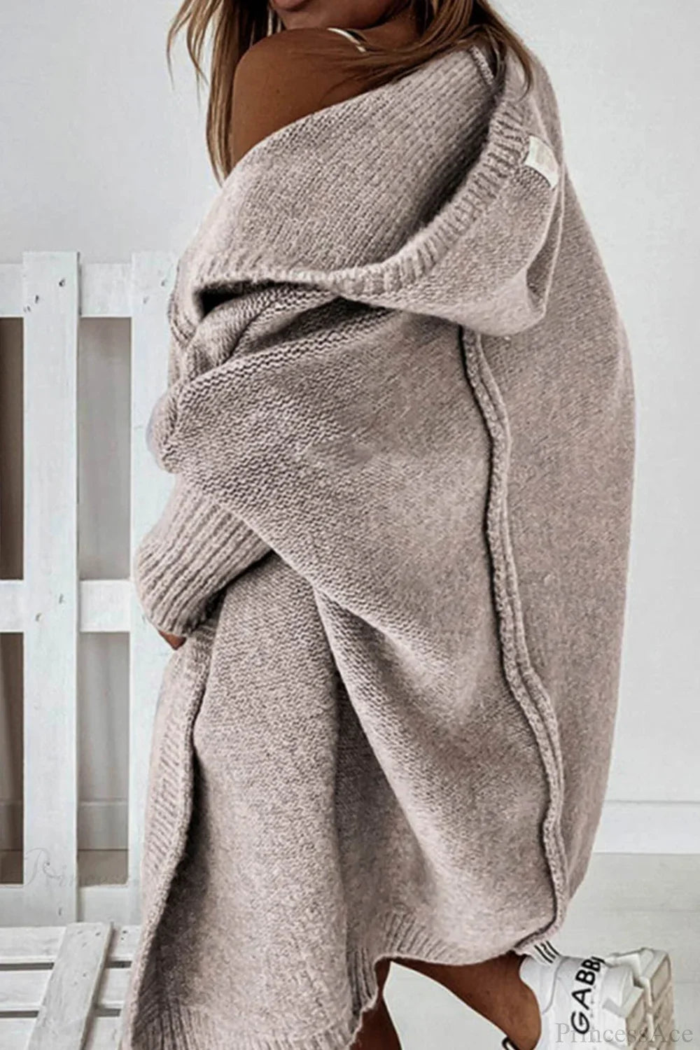 Damen Strickjacke mit Reverskragen und Farbblock-Muster