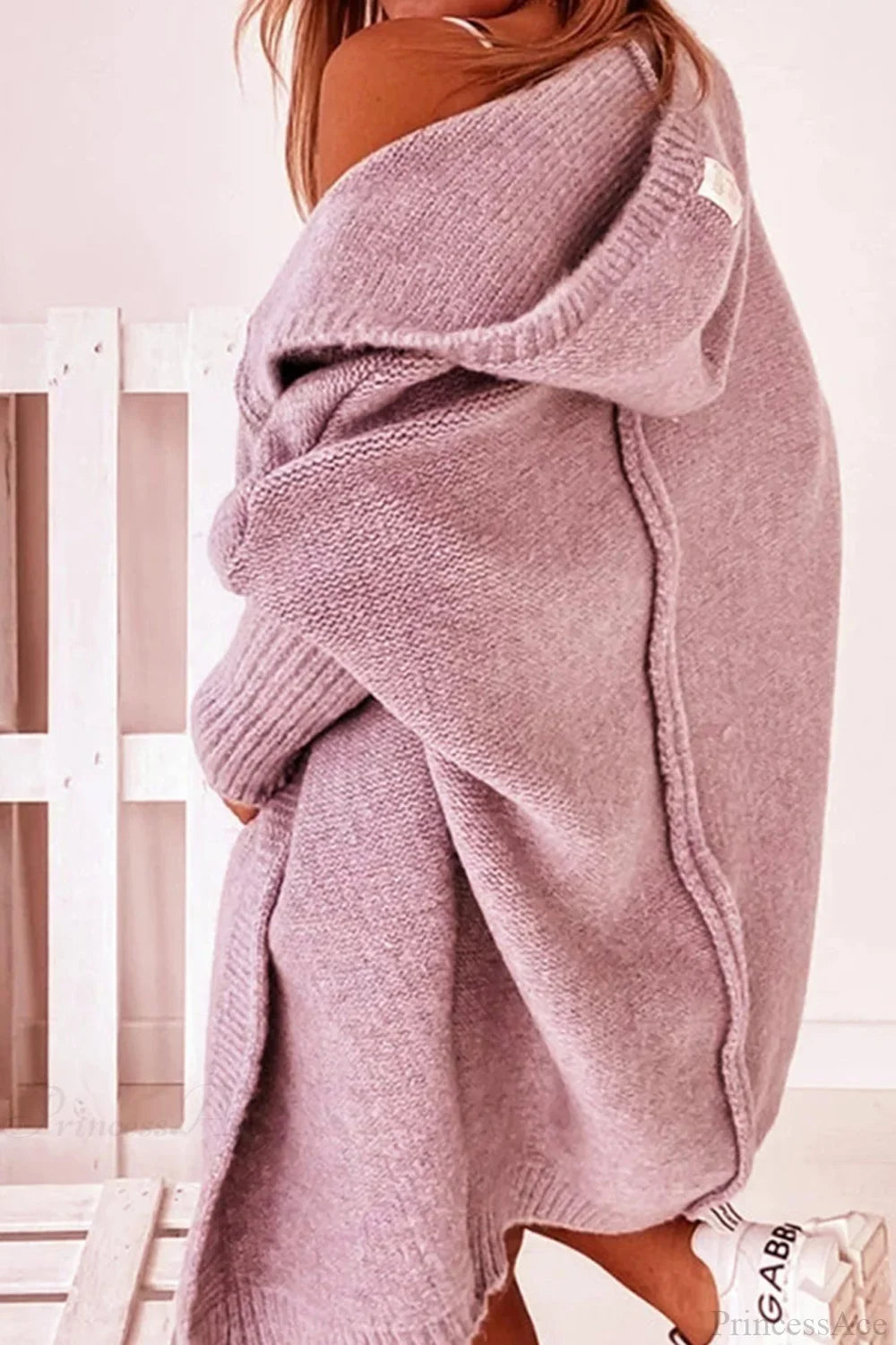 Damen Strickjacke mit Reverskragen und Farbblock-Muster