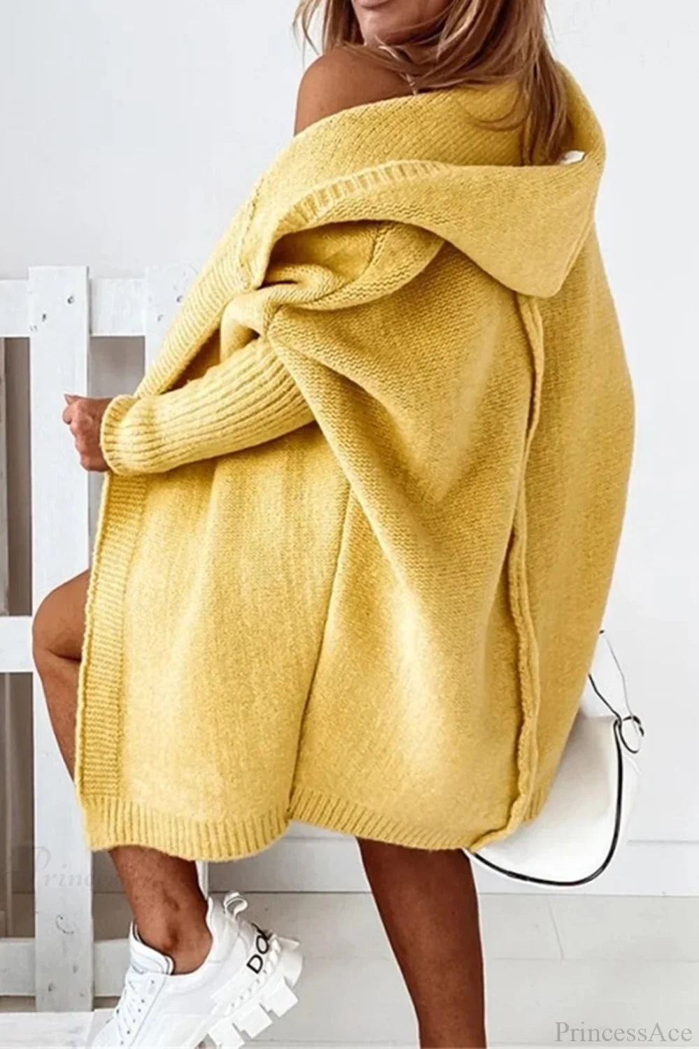 Damen Strickjacke mit Reverskragen und Farbblock-Muster