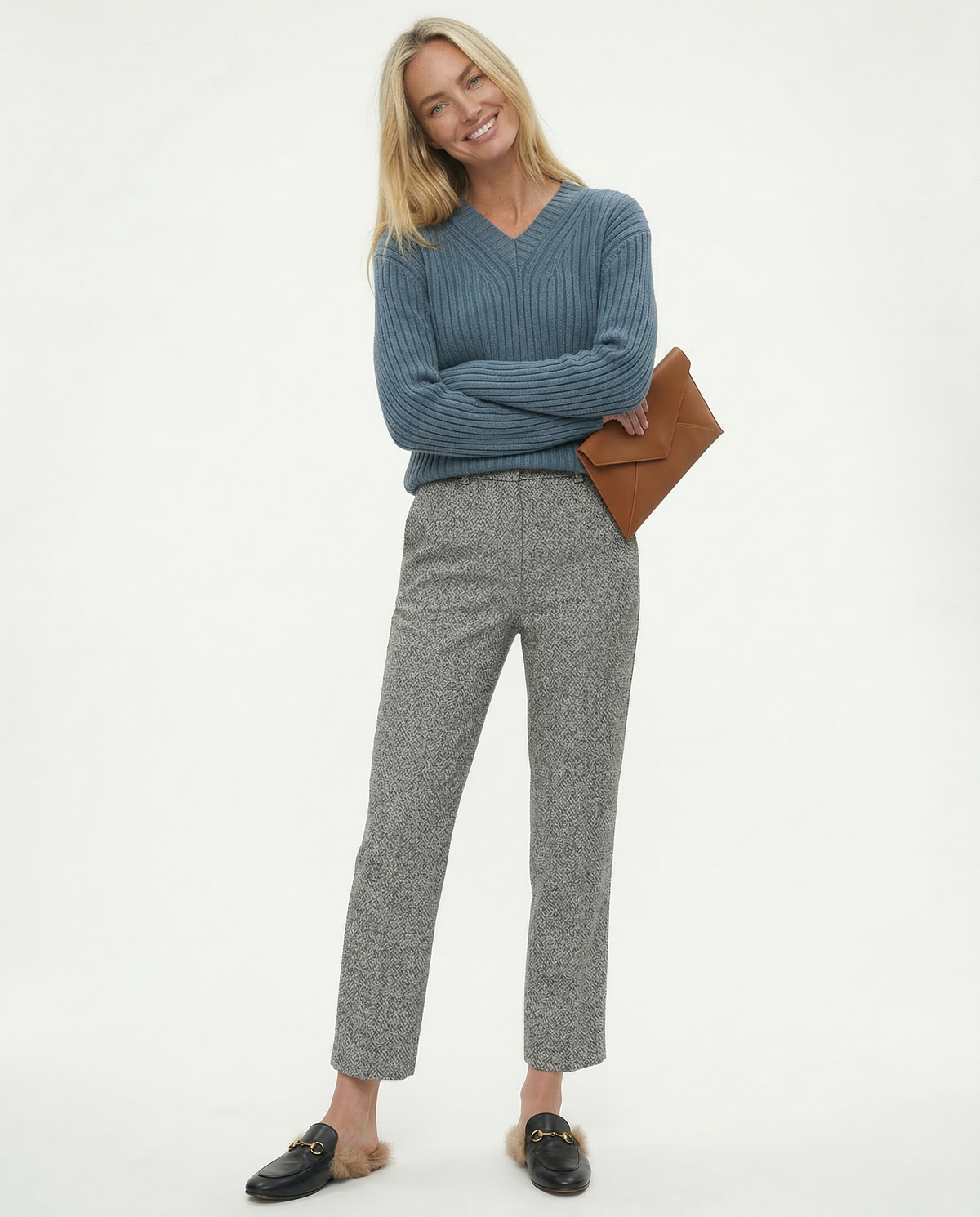 Damen Wollmix-Hose mit hohem Bund