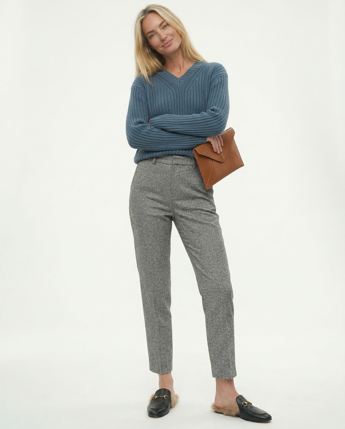 Damen Wollmix-Hose mit hohem Bund